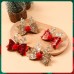 4-Piece Girls Christmas Moose Shape Sequin Bow Hair Clip Set