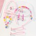 10-Piece Girls Cute Unicorn Hair Bands And Necklace And Rings And Earrings And More Jewelry Set