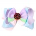 Girls Sweet Ribbon Rainbow Donut Bow Hair Clip