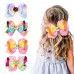 Girls Sweet Ribbon Rainbow Donut Bow Hair Clip