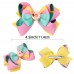 Girls Sweet Ribbon Rainbow Donut Bow Hair Clip