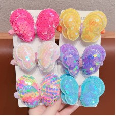 Girl Cute Sequin Butterfly Hair Ties